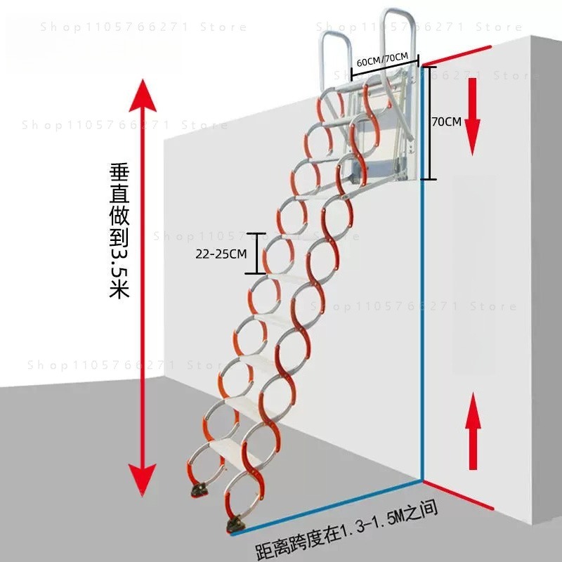Attic Telescopic Ladder Foldab - огляд і ціна Fire Escape Ladder