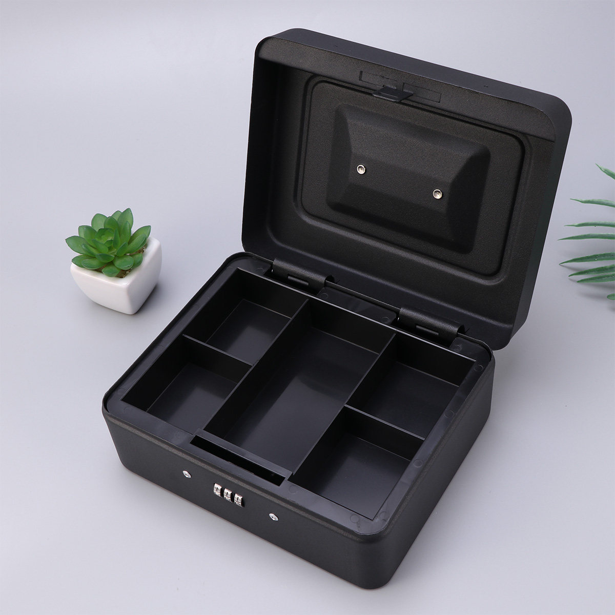Heavy Duty Metal Cash Box with - огляд і ціна Lockbox Key Secure