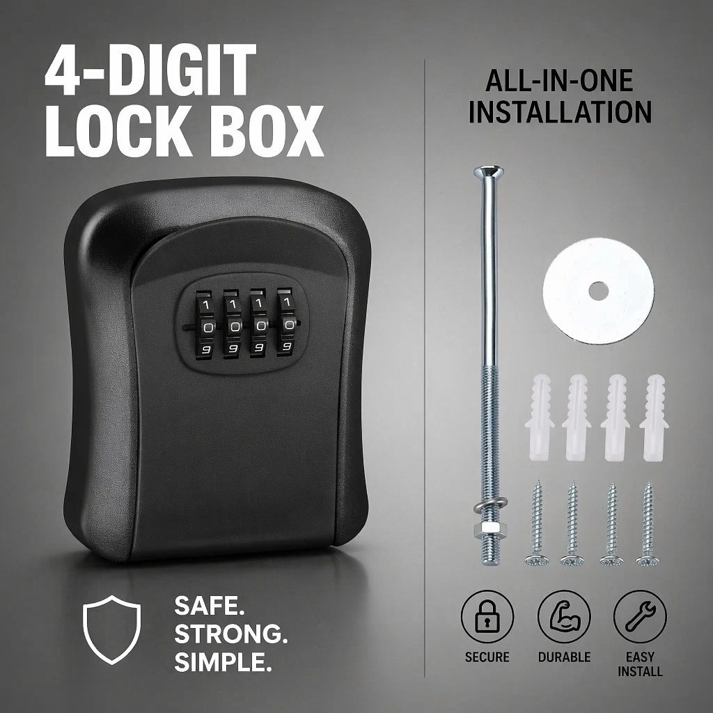 Wall Mount Waterproof Key Stor - огляд і ціна Lockbox Key Secure